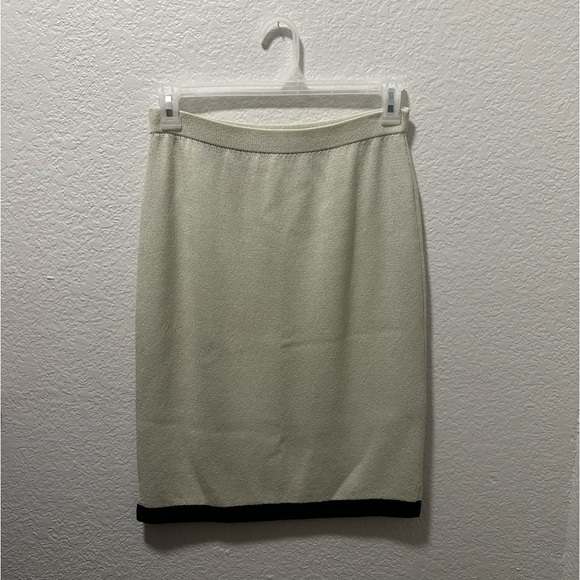 St. John Collection Dresses & Skirts - St. John Collection Women's size 8 cream with black trim knit pencil skirt.